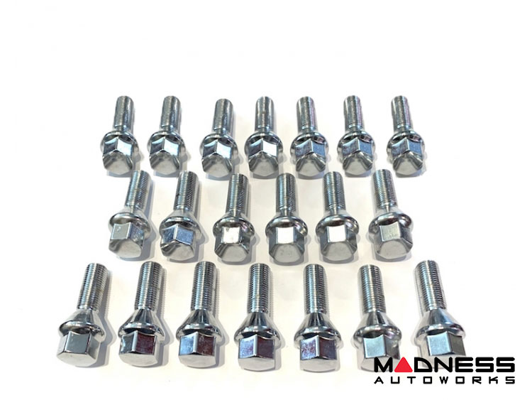 Jeep Renegade Lug Bolt Set - Set of 20 - M12x1.25 - 60° Cone Seat - Silver